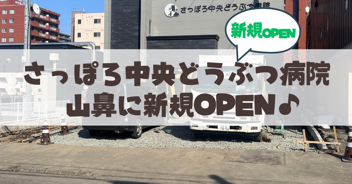 札幌市中央区・山鼻エリアに「さっぽろ中央どうぶつ病院」が新規オープン♪